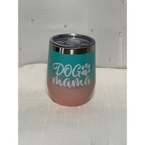 Teal & Pink ombre Dog Mama Tumbler